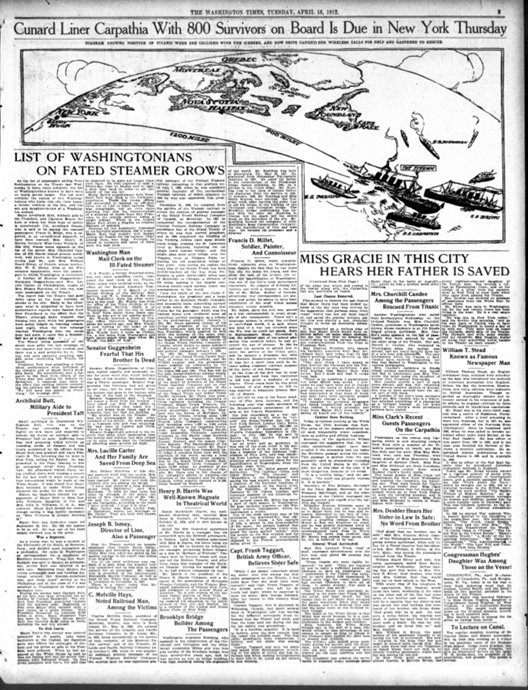 The Washington Times du 16/04/1912